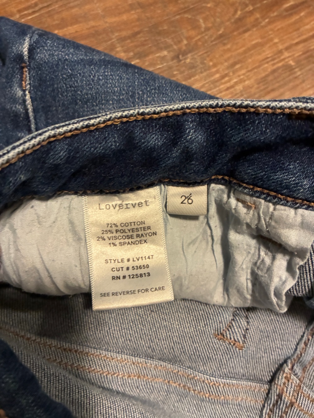 VERVET Women's High-Rise Raw Step Hem Cropped Kick Flare Jeans size 26 - Picture 7 of 8